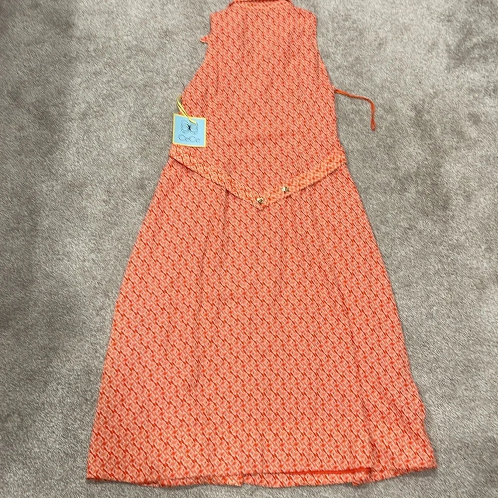 Sleeveless Red Patterned Dress - Picture 3 of 4